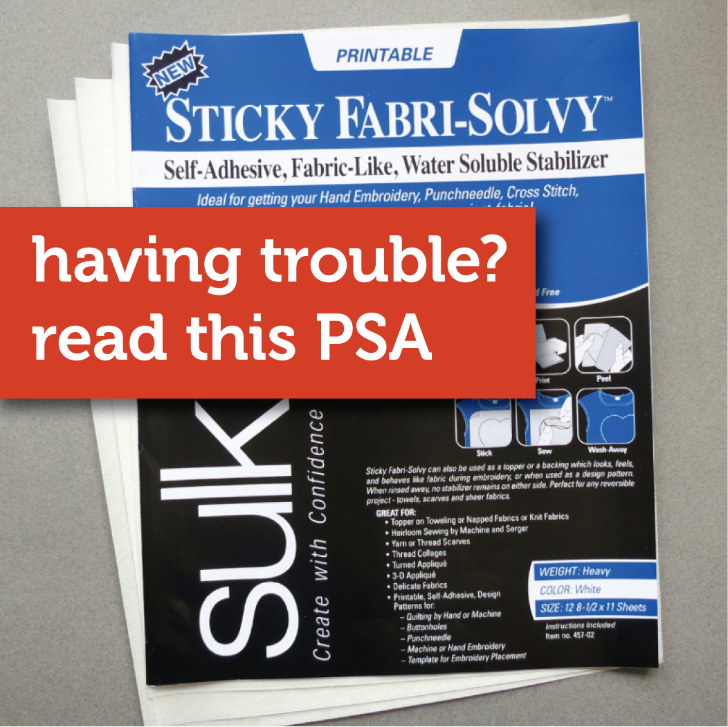 mmmcrafts: having problems with your Sulky Printable Sticky Fabri-Solvy?